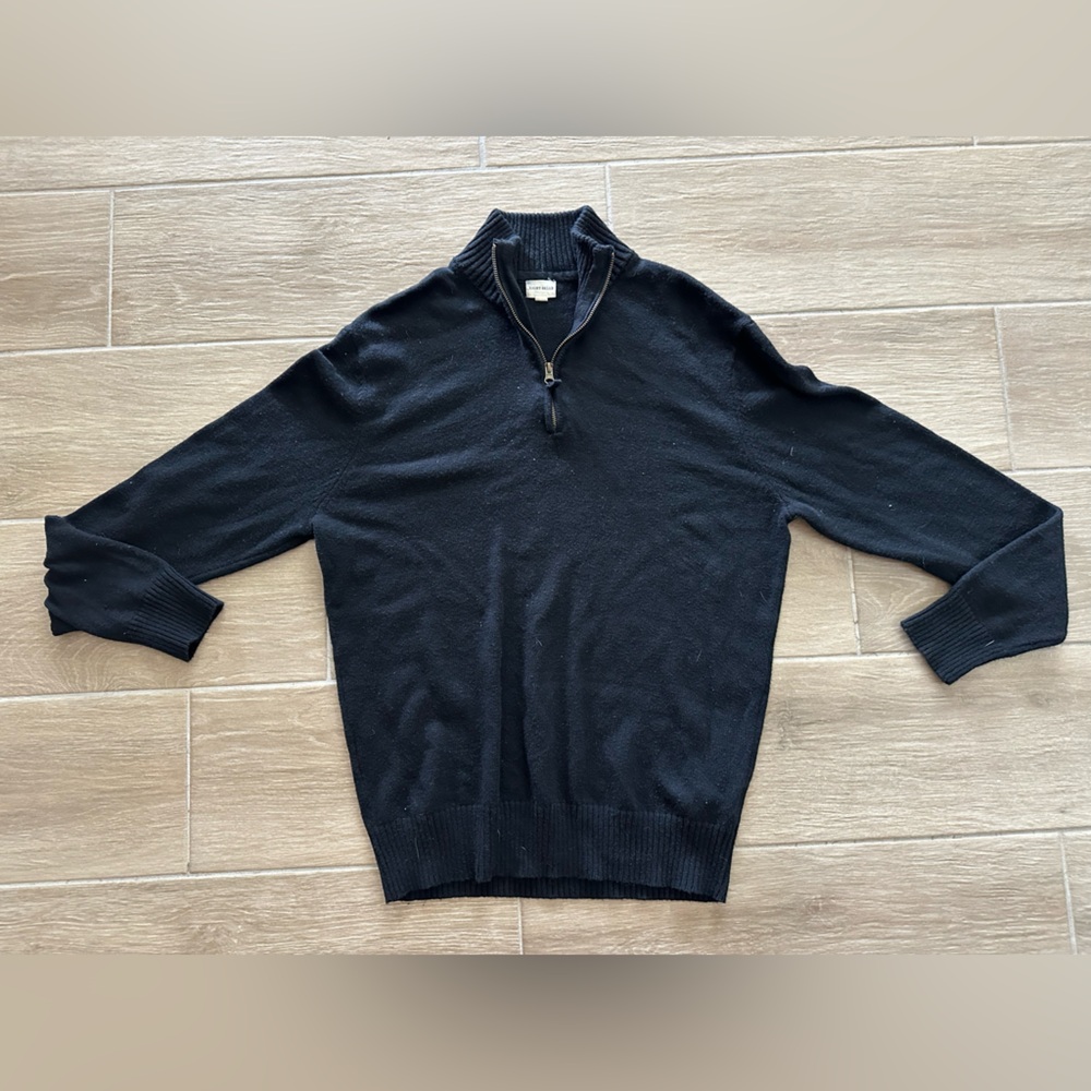 Eight Bella men’s quarter zip sweater, black, large